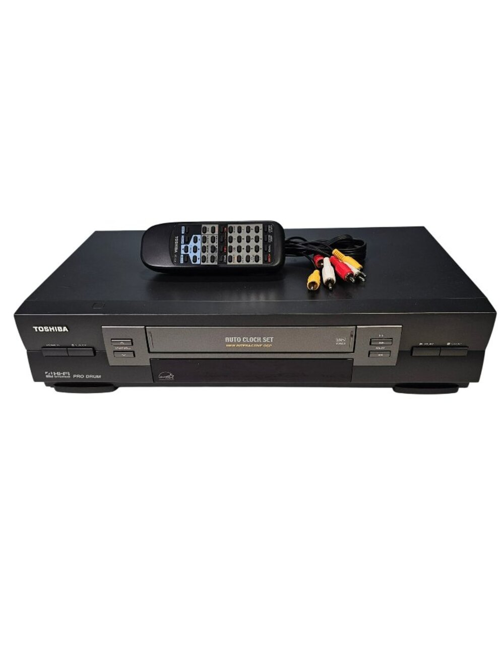 Toshiba W-603 VCR Video Cassette Recorder With Remote & AV Cables Tested Working